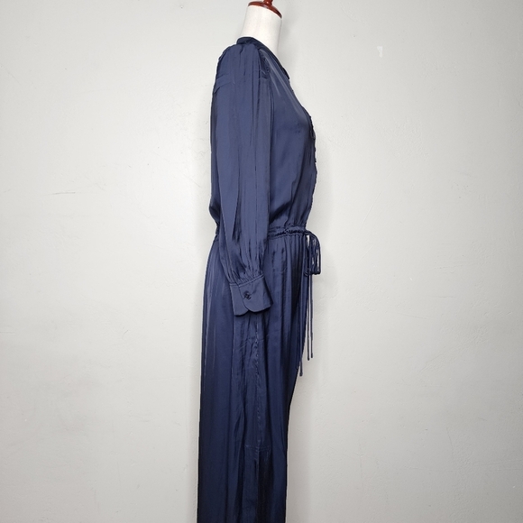 NWT Zadig & Voltaire Relinda Satin Button Front Midi Dress Size Large - Picture 7 of 14